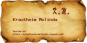 Krautheim Melinda névjegykártya